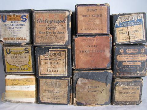 photo of estate lot 40 unsorted antique vintage player piano music rolls #4