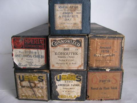 photo of estate lot 40 unsorted antique vintage player piano music rolls #6