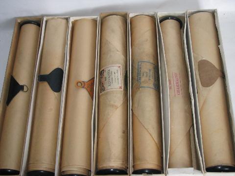 photo of estate lot 40 unsorted antique vintage player piano music rolls #7