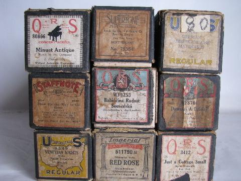 photo of estate lot 40 unsorted antique vintage player piano music rolls #8