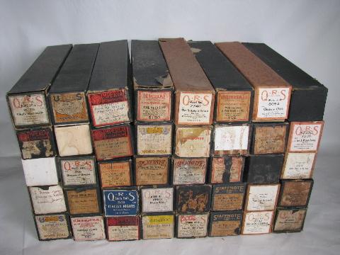 photo of estate lot 40 unsorted antique vintage player piano music rolls #1