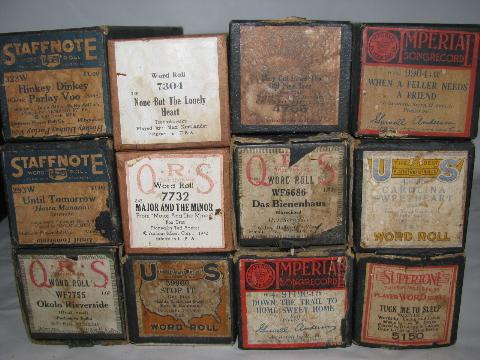 photo of estate lot 40 unsorted antique vintage player piano music rolls #4