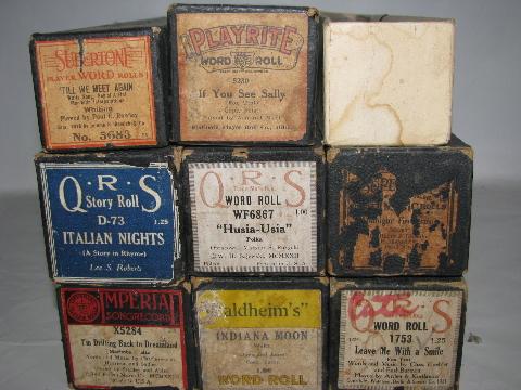 photo of estate lot 40 unsorted antique vintage player piano music rolls #6