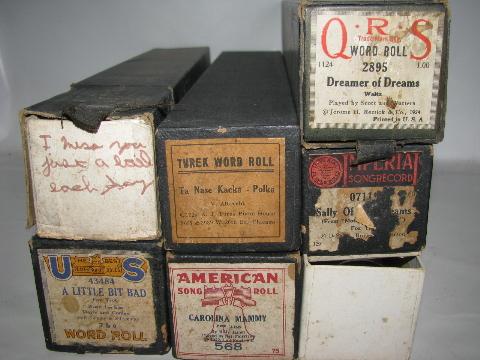 photo of estate lot 40 unsorted antique vintage player piano music rolls #8