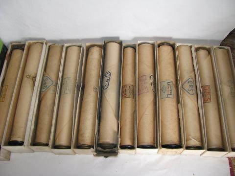 photo of estate lot 40 unsorted antique vintage player piano music rolls #3