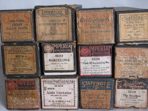 photo of estate lot 40 unsorted antique vintage player piano music rolls #4