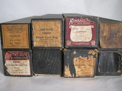 photo of estate lot 40 unsorted antique vintage player piano music rolls #6