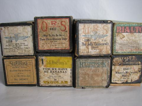 photo of estate lot 40 unsorted antique vintage player piano music rolls #8