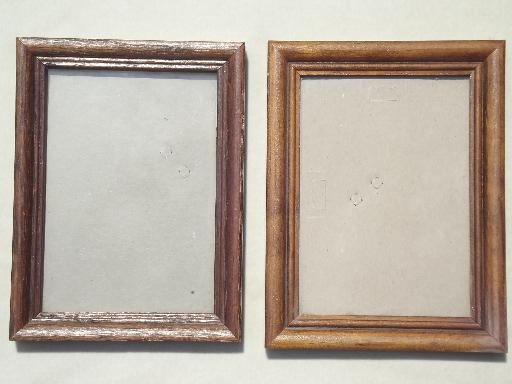 photo of estate lot all  wood picture frames, small photo frames grouping #3