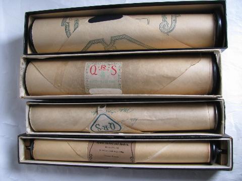 photo of estate lot antique vintage player piano music rolls, Christmas carols #3