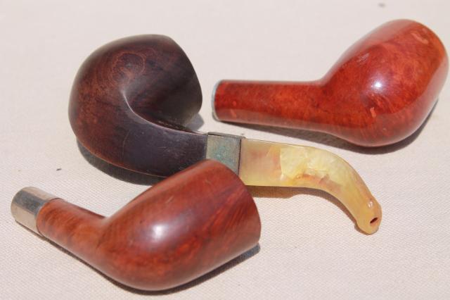 photo of estate lot old tobacco smoking pipes for parts / restoration, vintage briar wood pipe etc. #6