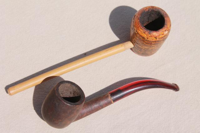 photo of estate lot old tobacco smoking pipes for parts / restoration, vintage briar wood pipe etc. #16