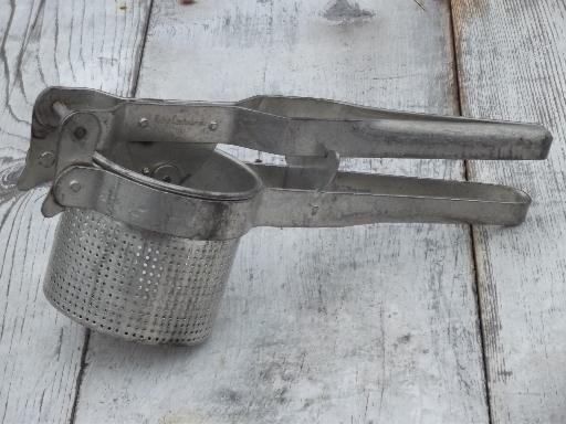 photo of extra large potato ricer food mill, all metal strainer sieve masher #1