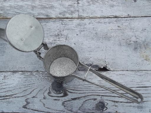 photo of extra large potato ricer food mill, all metal strainer sieve masher #2