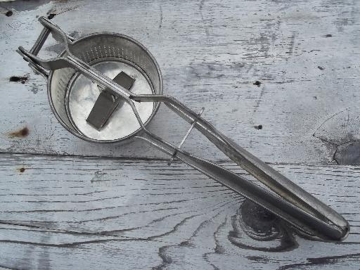 photo of extra large potato ricer food mill, all metal strainer sieve masher #5