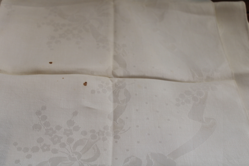 photo of extra large vintage damask dinner napkins set of 10, fine rayon silk fabric #7