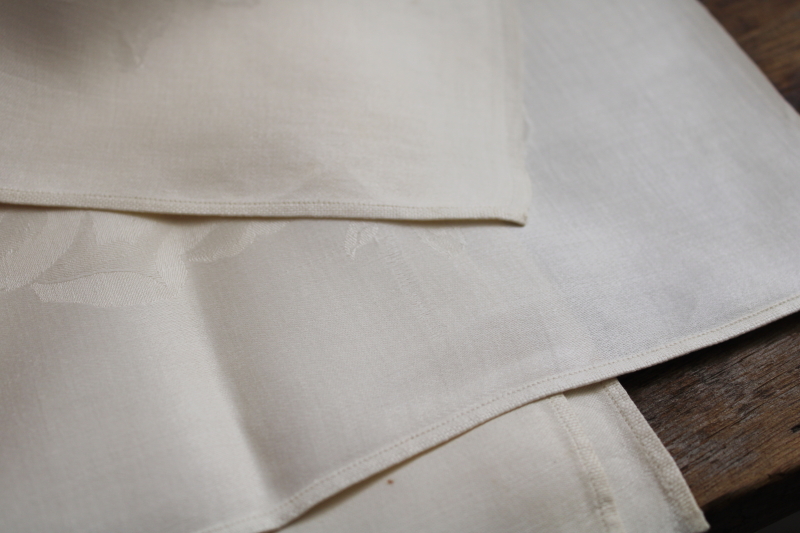photo of extra large vintage damask dinner napkins set of 10, fine rayon silk fabric #9