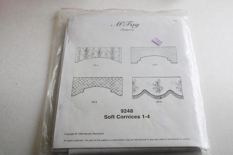 photo of fabric cornices pelmet drapery sewing pattern w/ instructions, Victorian curtain valances #1