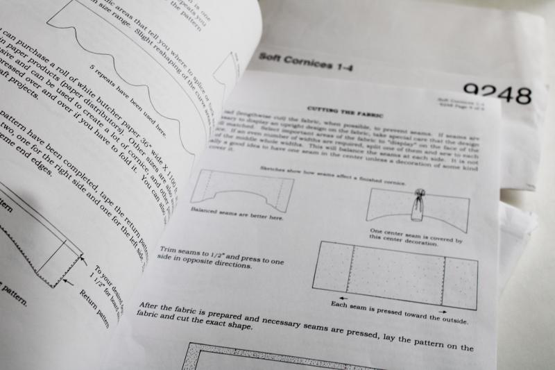 photo of fabric cornices pelmet drapery sewing pattern w/ instructions, Victorian curtain valances #3