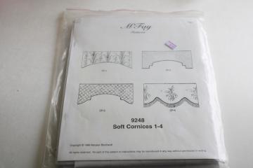 catalog photo of fabric cornices pelmet drapery sewing pattern w/ instructions, Victorian curtain valances