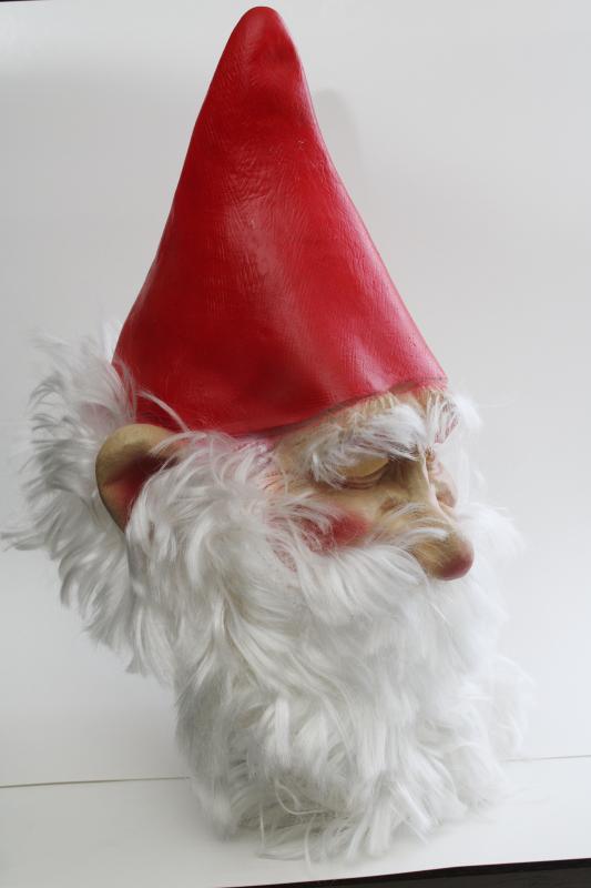 photo of fairy tale gnome or roaming gnome, full head adult size costume mask w/ beard #2