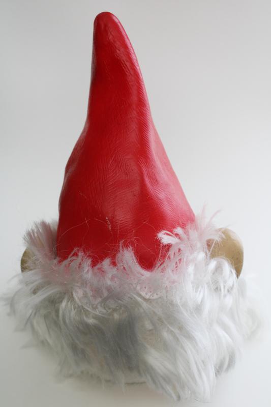 photo of fairy tale gnome or roaming gnome, full head adult size costume mask w/ beard #3