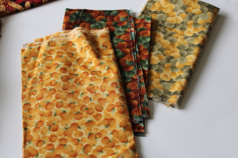 photo of fall colors assorted nature theme prints quilting cotton fabric lot, fat quarters, quarter & half yard pieces  #8