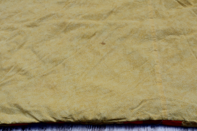 photo of fall colors mustard gold, orange, brown patchwork mini quilt, lap blanket or wall blanket  #10