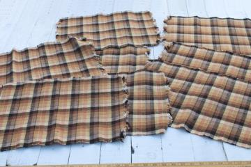 catalog photo of fall colors table linens, set of eight plaid woven cotton placemats 