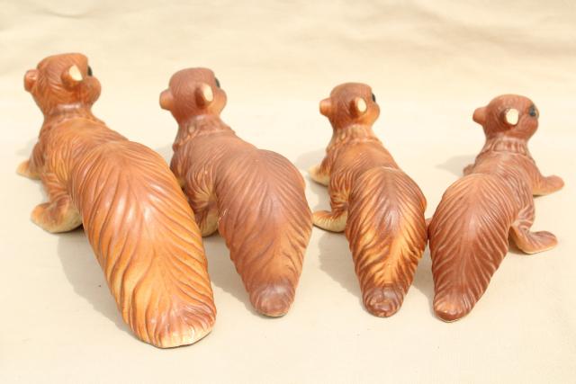 photo of family of squirrels, vintage made in Japan ceramic animals, figurines or lawn ornaments #5