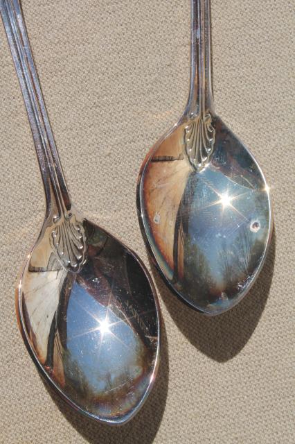 photo of fancy china cameo silver plate coffee spoons, vintage demitasse set #7