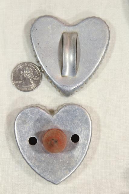 photo of farmhouse kitchen primitive tin hearts, vintage heart shaped cookie cutters & mold #5