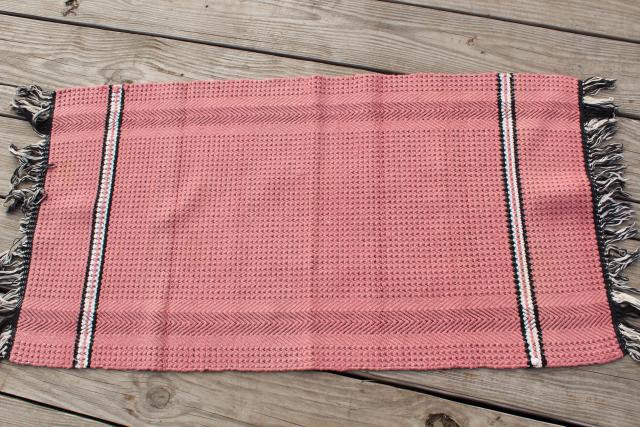 photo of farmhouse style vintage scatter rugs, woven cotton pink & lavender throw rugs #3