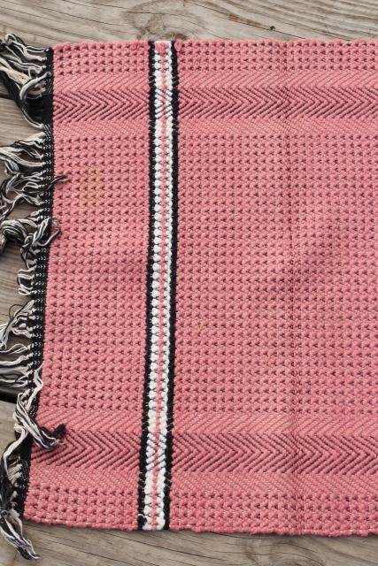 photo of farmhouse style vintage scatter rugs, woven cotton pink & lavender throw rugs #4