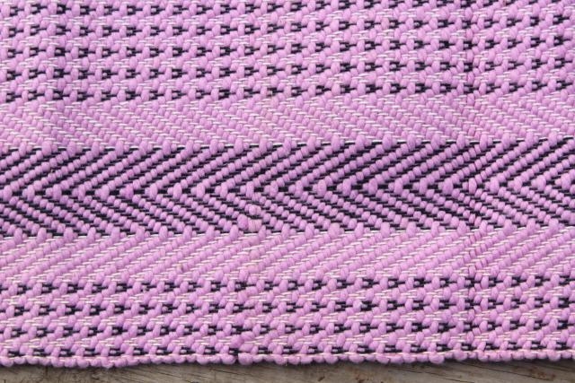 photo of farmhouse style vintage scatter rugs, woven cotton pink & lavender throw rugs #10