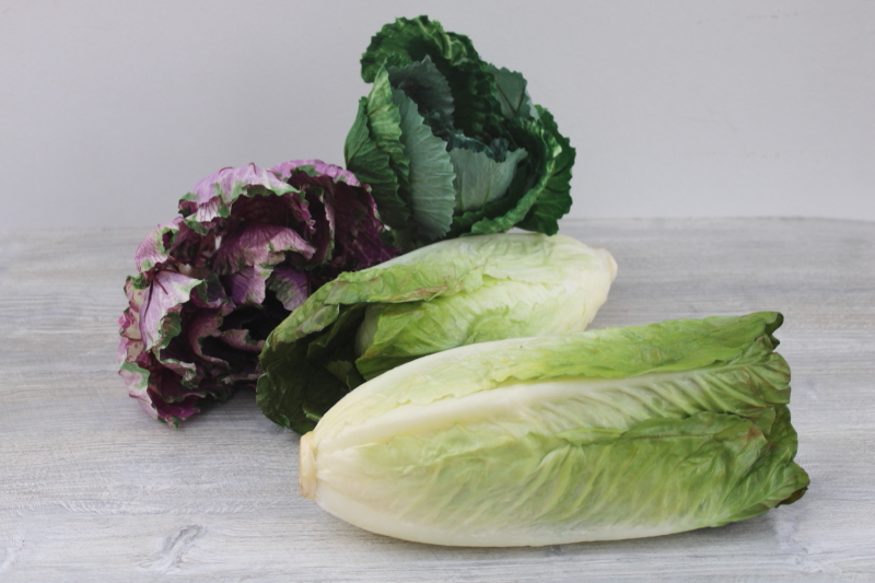 photo of faux lettuce realistic photo props, leafy vegetables greenery for kitchen decor #1