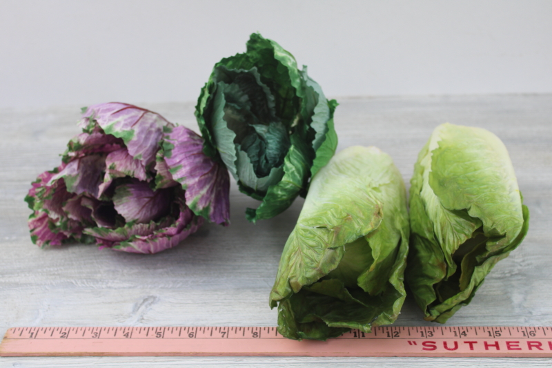 photo of faux lettuce realistic photo props, leafy vegetables greenery for kitchen decor #3