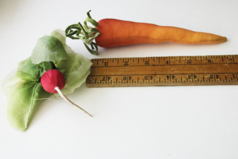 photo of faux silk spring garden vegetables, life size radish & carrot, french country style photo prop kitchen decor  #1