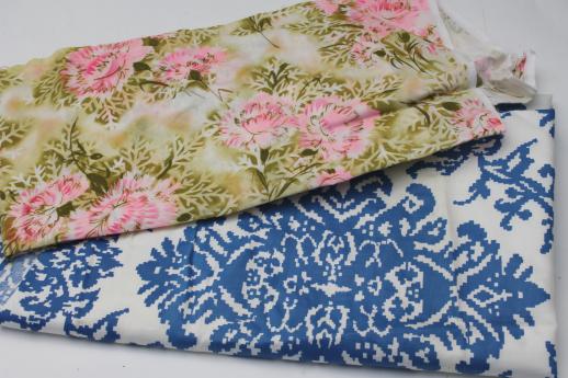 photo of feed sack prints & retro print cottons, large lot vintage cotton print fabric #10