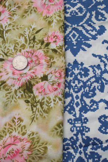 photo of feed sack prints & retro print cottons, large lot vintage cotton print fabric #11