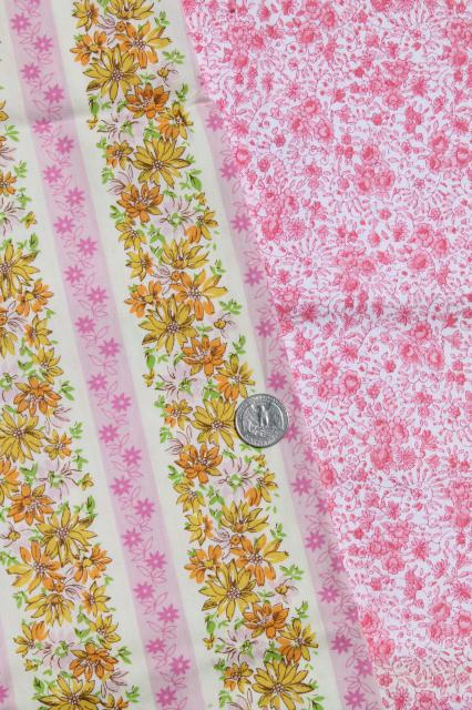 photo of feed sack prints & retro print cottons, large lot vintage cotton print fabric #3