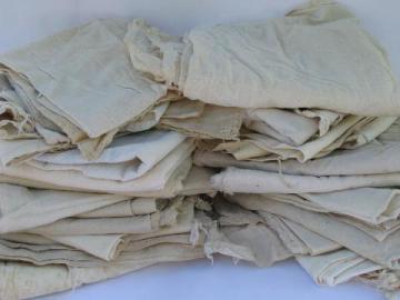 catalog photo of feedsack fabric bag lot of 25 old cotton feed bags, vintage farm country primitives