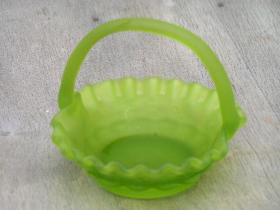 photo of fenton green satin glass brides basket #1