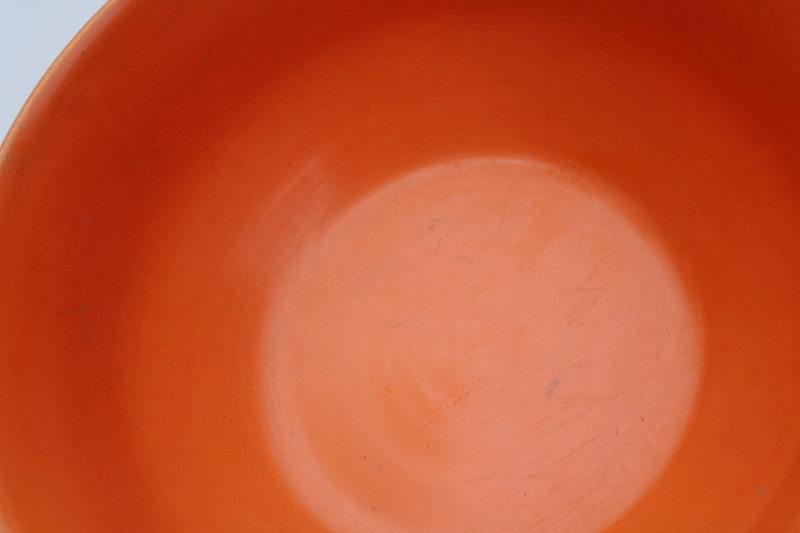 photo of fiesta orange mid-century mod vintage USA pottery kitchen mixing bowl w/ lid #3