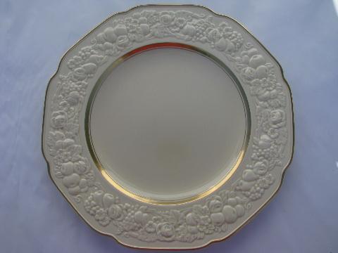 photo of florentine embossed creamware china, vintage Crown Ducal - England #2