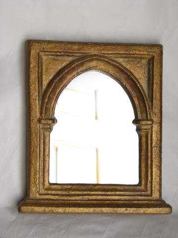 photo of florentine gold, lot of vintage picture frames, framed mirror, covered boxes #2