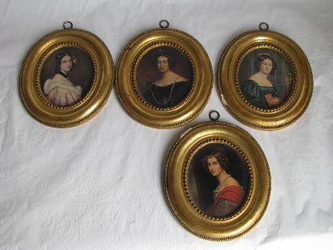 photo of florentine gold, lot of vintage picture frames, framed mirror, covered boxes #7