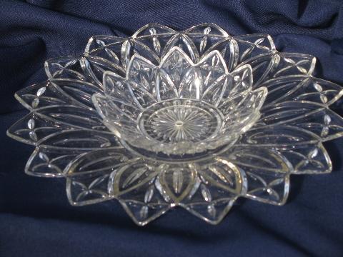 photo of flower shaped petalware glass, Federal petal serving plate, jam dish #2