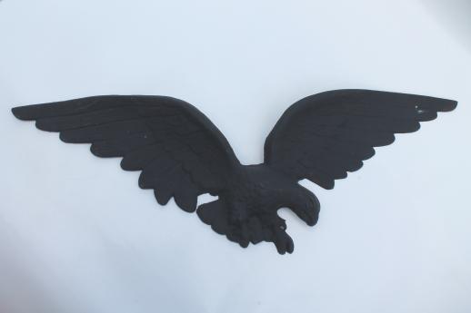 photo of flying eagle vintage plastic wall art plaque w/ faux cast iron black paint finish #1