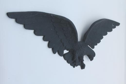 photo of flying eagle vintage plastic wall art plaque w/ faux cast iron black paint finish #2